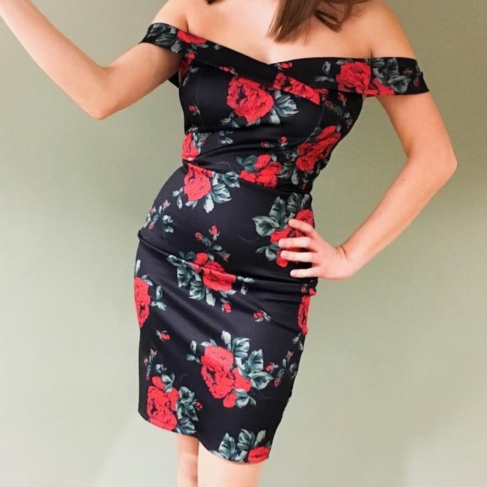Charlotte Russe off-the-shoulder Cocktail Dress